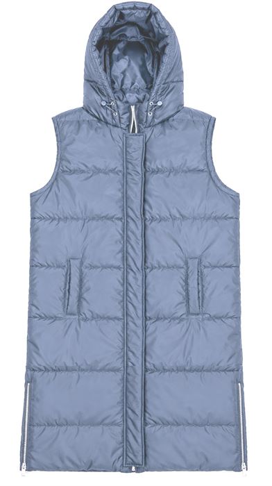 Longline Hooded Gilet manufactured by Stitch and Style International