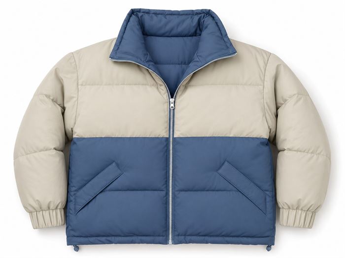 Colour Block Puffer Jacket manufactured by Stitch and Style International